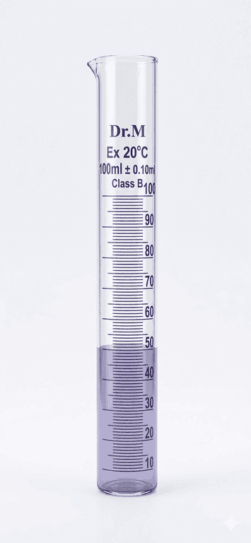Graduated Glass Cylinder 100ml Class B (±0.10ml)