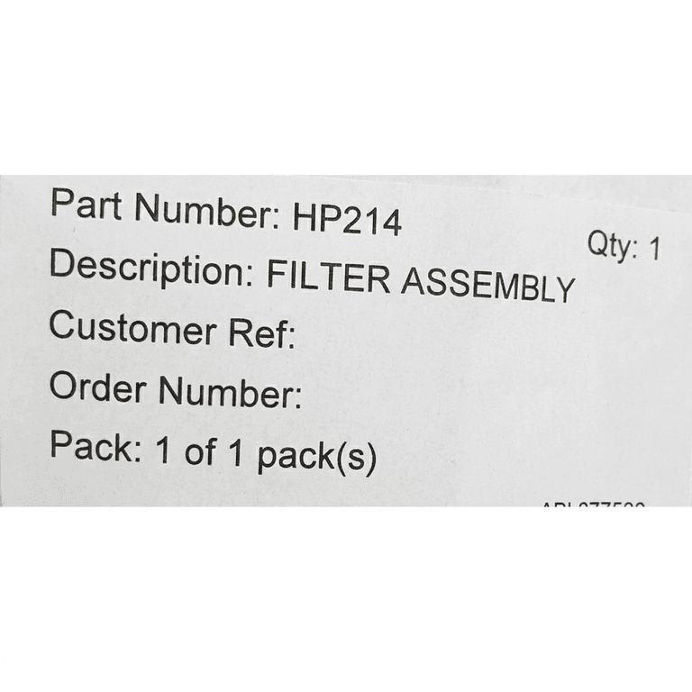 HP214 Filter Assembly