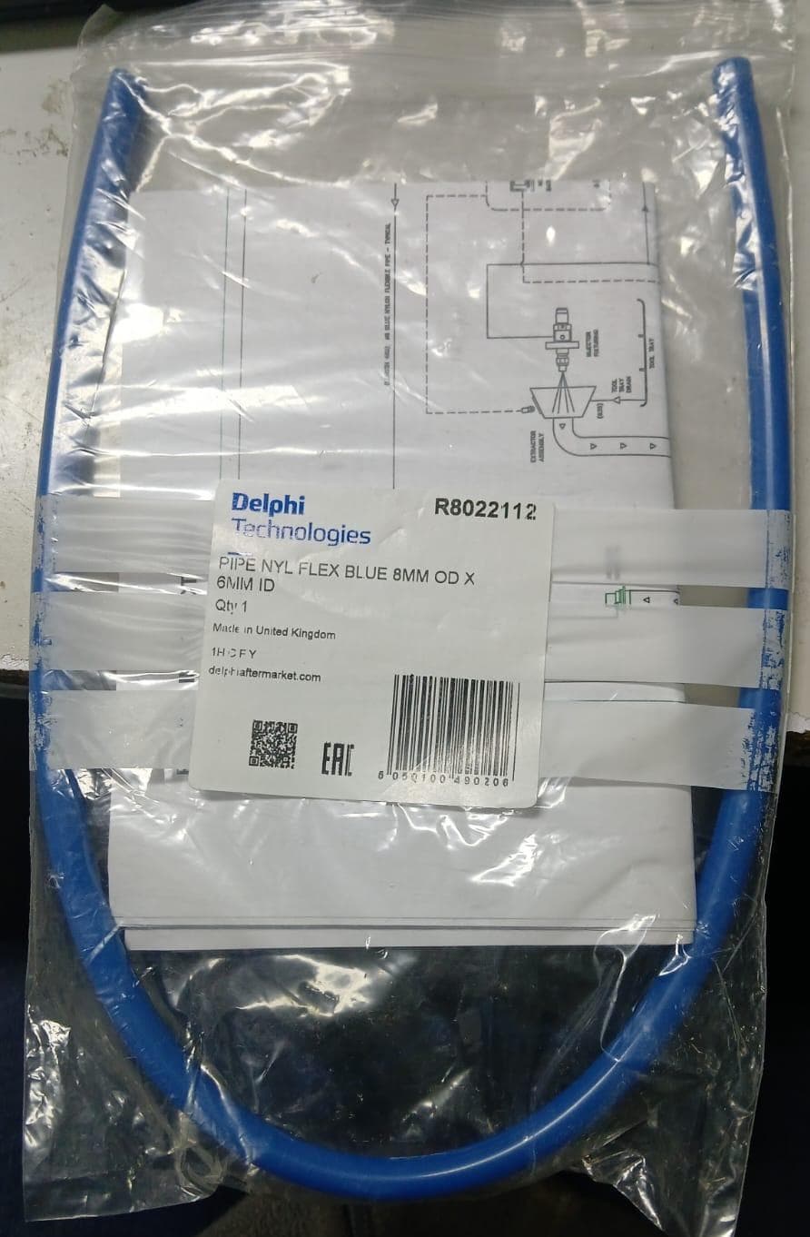 PIPE NYL FLEX BLUE 8MM OD X 6mm ID R8022112